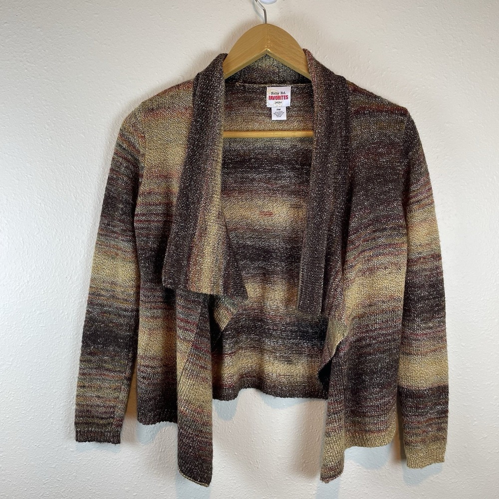 Ruby Red Favorites Women's Size‎ Petite Medium Brown Sweater Cardigan